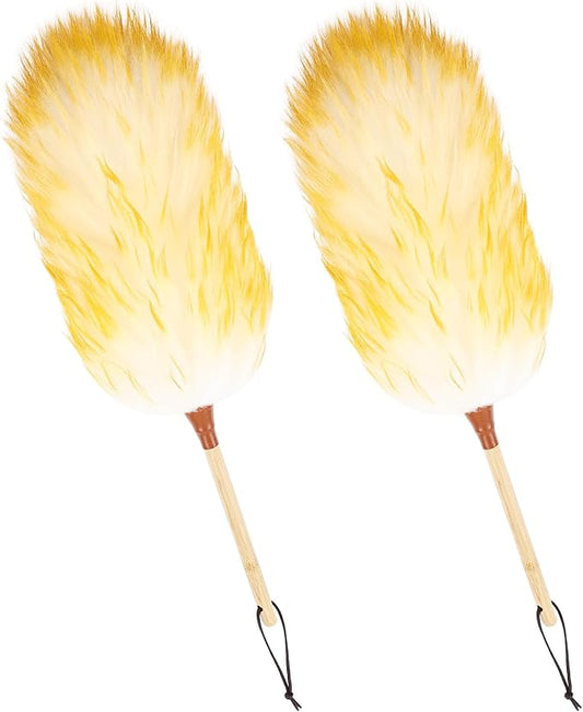 Natural Lambswool Duster 20 Inch Handheld by MehelloFeather