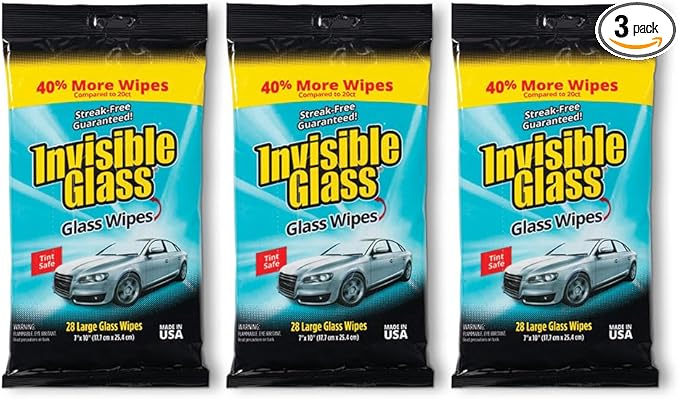 Invisible Glass 90161-3PK Large Glass Cleaning Wipes by StonerCarCare