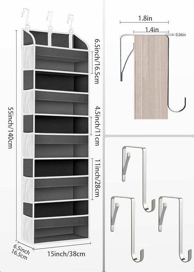 1 Pack Over The Door Organizer Storage, Hanging Organizer Closet - Image 6