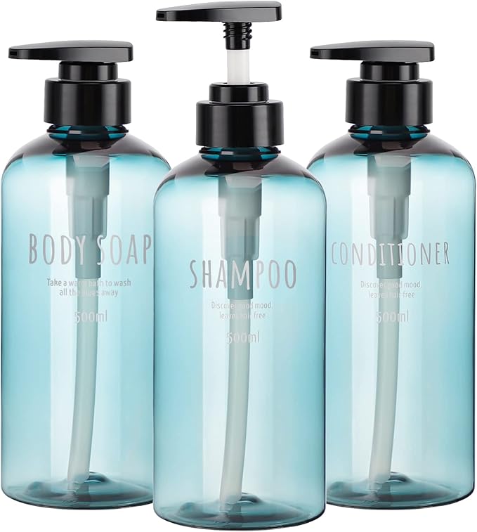 Segbeauty Shampoo Bottles with Pump, 16oz Empty Refillable Shower Bottle by Segbeauty