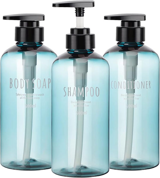 Segbeauty Shampoo Bottles with Pump, 16oz Empty Refillable Shower Bottle by Segbeauty