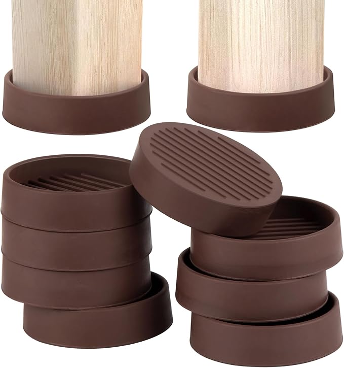 8Pcs 3"*3" Rubber Non-Slip Furniture Pads Heavy Duty Furniture Casters Cups by Bsonedo