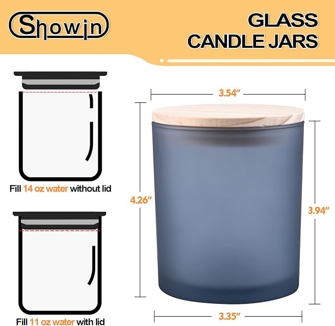 14 OZ Thick Candle Jars for Making Candles 12 Pcs, 3 Wick Empty Jars - Image 5