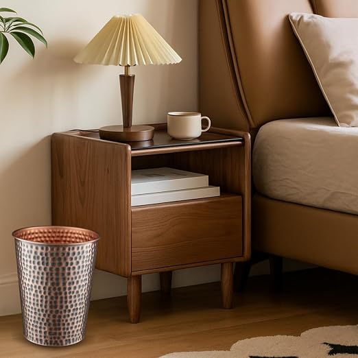 Monarch Abode Handcrafted Metal Wastebasket Trash Can - Image 7