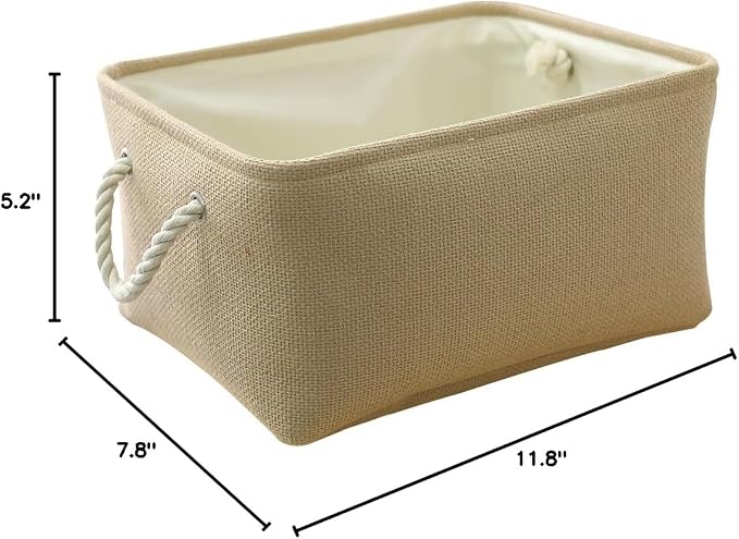 TheWarmHome Decorative Basket Rectangular Small Storage Basket Fabric Storage - Image 10