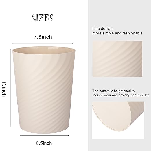 UUJOLY Plastic Small Trash Can Wastebasket, Garbage Container Basket - Image 2