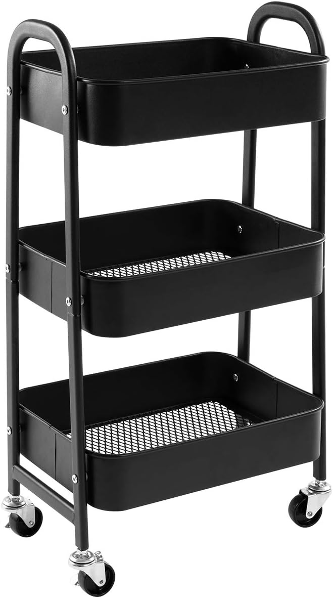 AGTEK Makeup Cart, Movable Rolling Organizer Cart by AGTEK