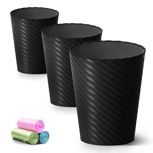 Bathroom Trash Can, 3 Pack 1.8 Gallons Small Trash Can by Lysam