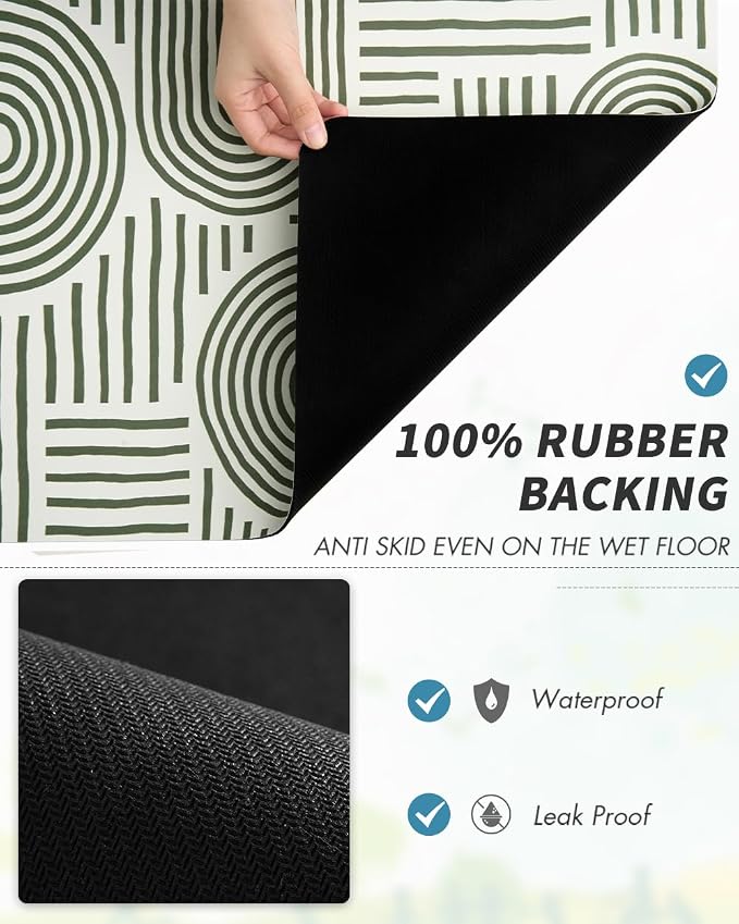 AMOAMI Coffee Mat Hide Stain Rubber Backed Absorbent Dish Drying Mat - Image 5