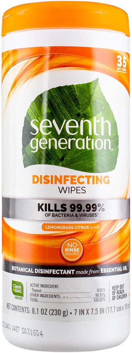 Seventh Generation Multi-Surface Disinfecting Wipes, Lemongrass Citrus - Image 2