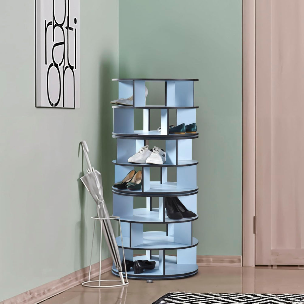 Kings Brand Furniture - 7-Tier Rotating Shoe Rack, 360° Revolving Lazy Susan ...