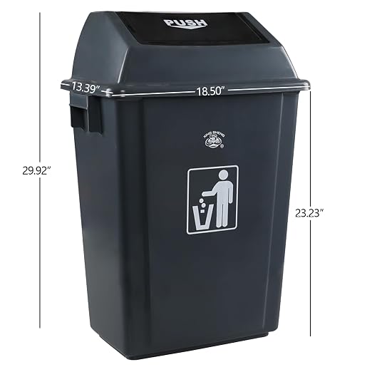 4 Packs 18 Gallon Large Commercial Trash Can, Kitchen Waste Bin - Image 2