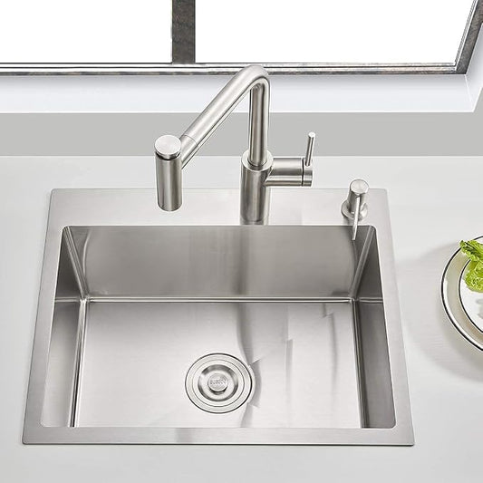 25x18 Inch Kitchen Sink Drop in, Premium T-304 Grade Stainless Steel Sink - Image 2