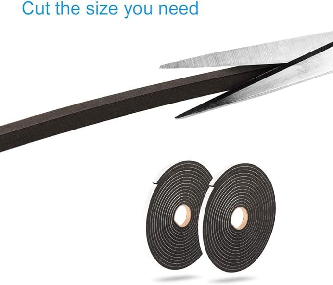 2 Rolls Foam Seal Tape for Door Window Insulation, Soundproof and Shockproof - Image 4