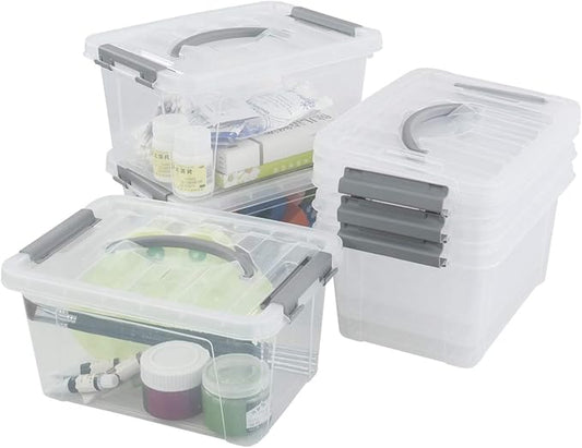 6-Pack 6 L Plastic Storage Containers Latch Storage Box - Image 2