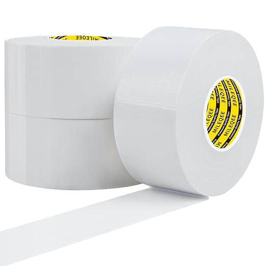 3Pack Duct Tape Heavy Duty Single Sided, Strong Adhesive High Strength by MILEQEE