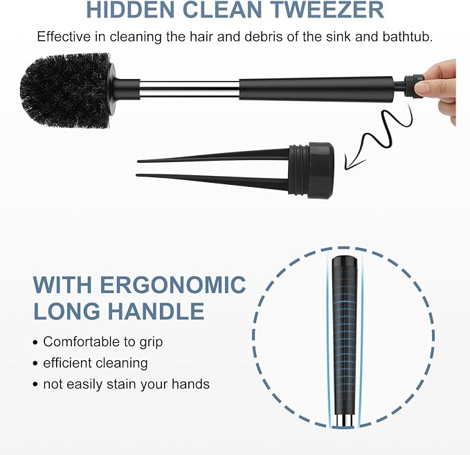 SetSail Toilet Brush and Holder, Self Closing Lid Toilet Bowl Brushes Holder - Image 3