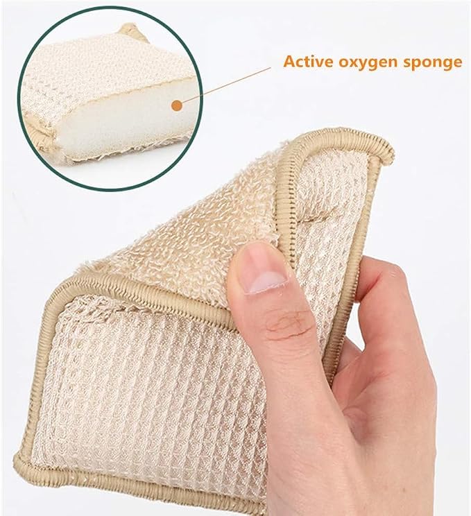 JEBBLAS Bamboo Natural Kitchen Sponges Dish Sponge Cleaning Sponge Heavy Duty - Image 7