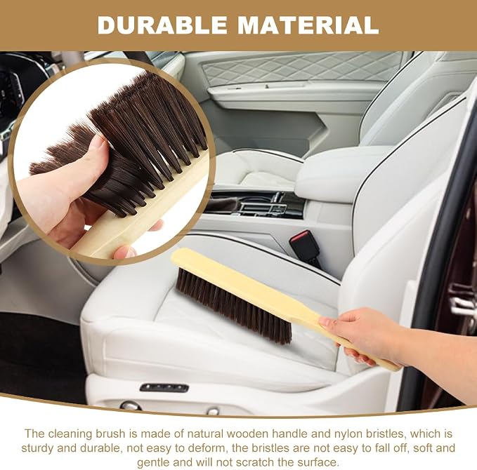 2 Pieces Hand Brushes for Cleaning Long Handle, Wooden Dust Brush Plastic - Image 8