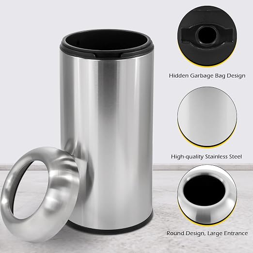Dyna-Living Large Trash Can Outdoor Stainless Steel Garbage Can - Image 5