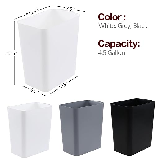3-Pack 4.5 Gallon Trash Can, Waste Bin - Image 2