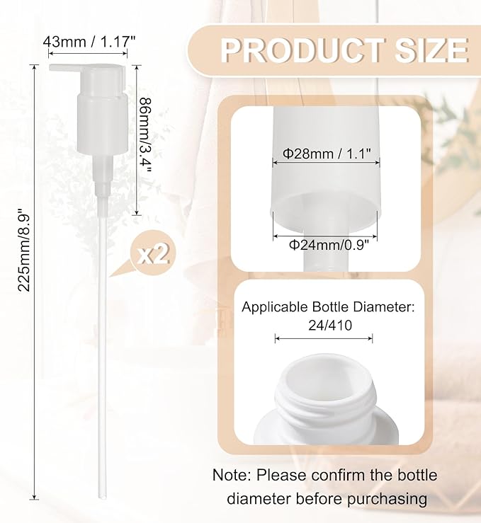 uxcell 2 Pcs Soap Dispenser Pump Heads, Hand Soap Dispensers Top Pumps - Image 2