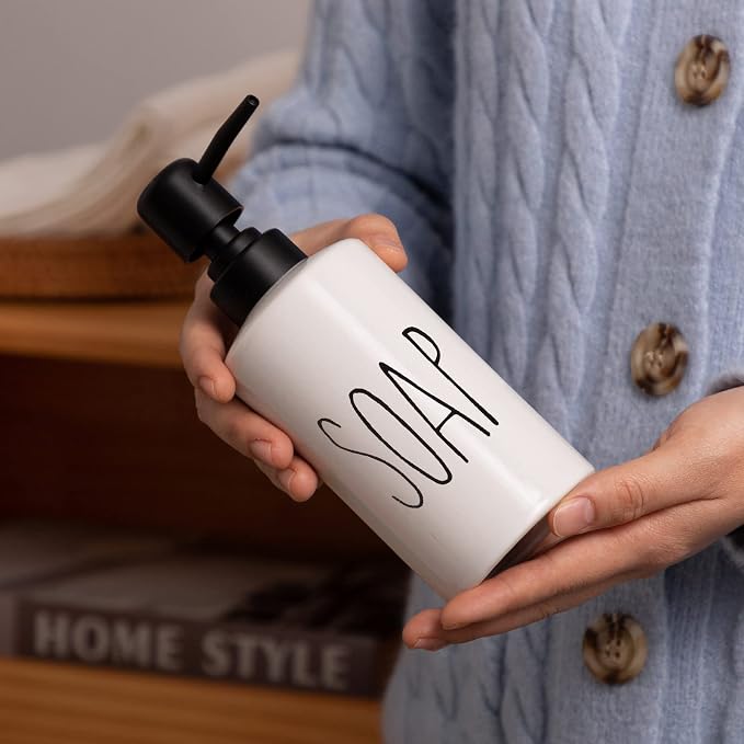 FE Soap Dispenser, 10oz Ceramic Liquid Soap Dispenser - Image 4