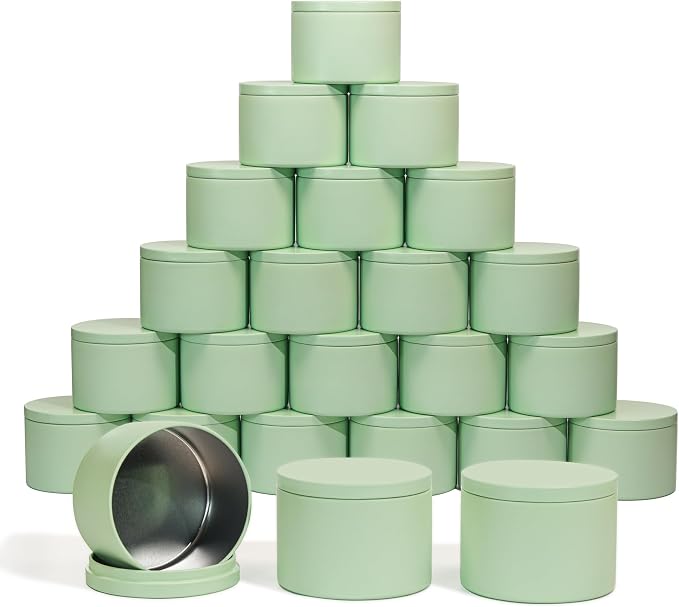 Aroparc Candle Tins 8oz with Lids, 24 Pack Seamless Bulk Candle Containers by Tobeno1candlemakingsupplier