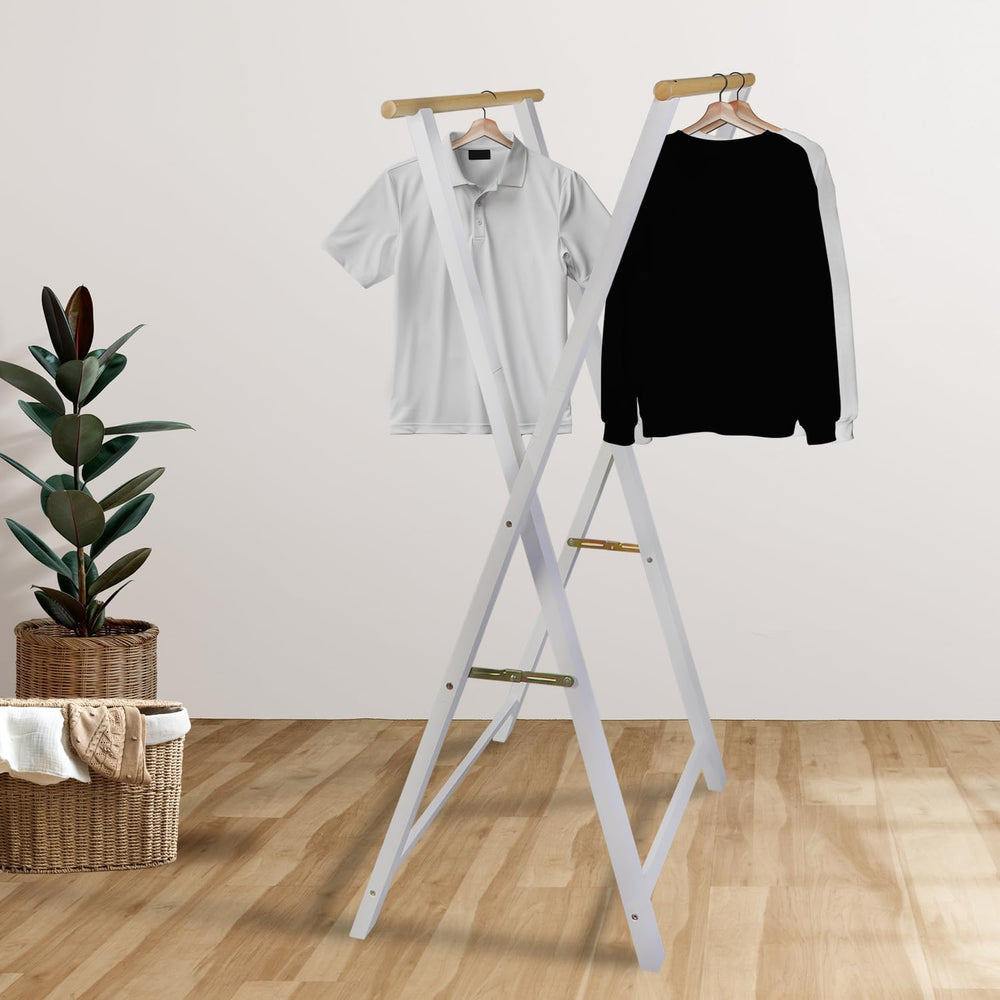 Casual Home Solid Wood Folding Clothing Garment Laundry Drying Rack, 20.5&quo...
