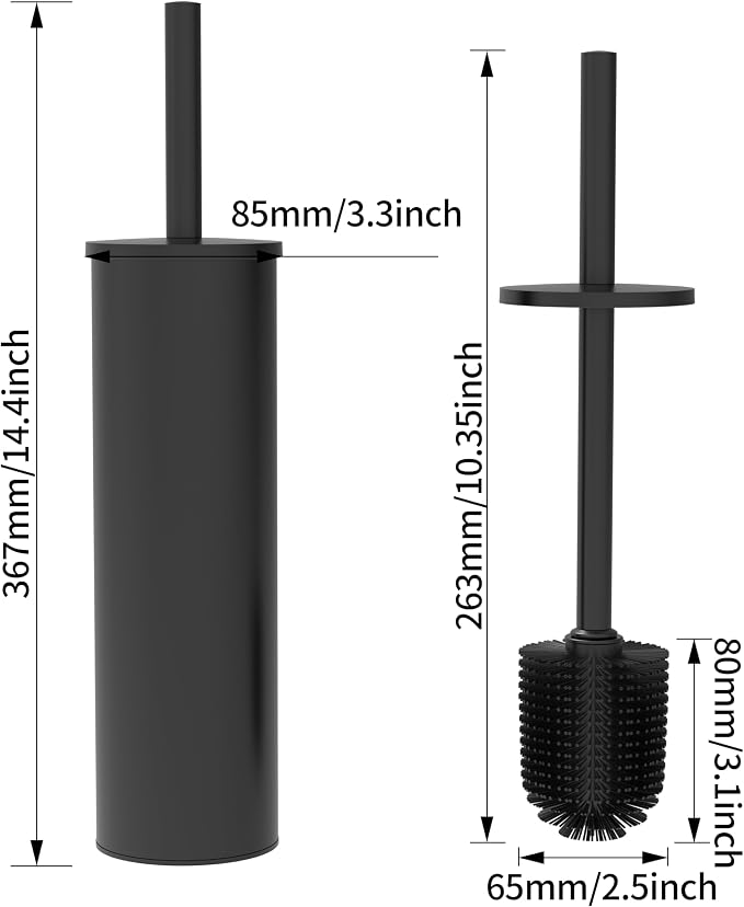 Toilet Brush and Holder Set, Stainless Steel Toilet Bowl Brush - Image 7