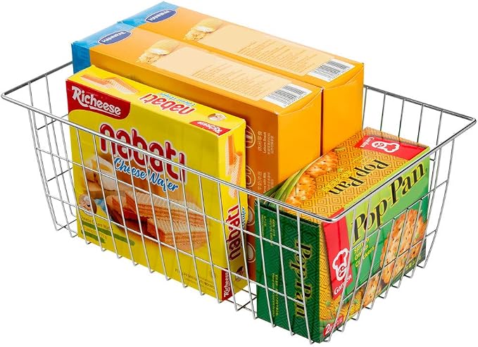 SANNO Freezer Baskets Wire Storage Baskets Closet Organization Baskets Bin - Image 4
