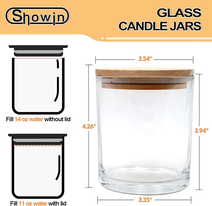 14 OZ Thick Candle Jars for Making Candles 12 Pcs, 3 Wick Empty Jars - Image 6