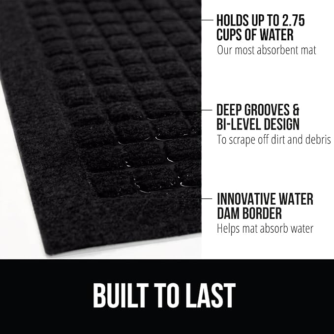GORILLA GRIP Front Door Mat, Indoor Outdoor Ultra Absorbent HydroAbsorb Doormat - Image 2