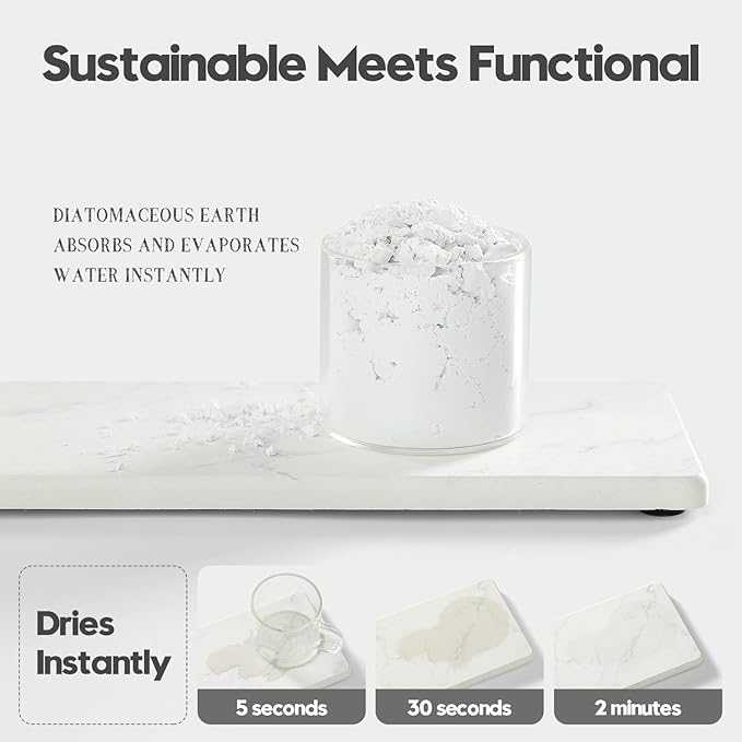 2PCS Diatomite Marble Tray Quick Drying Mat - Image 3