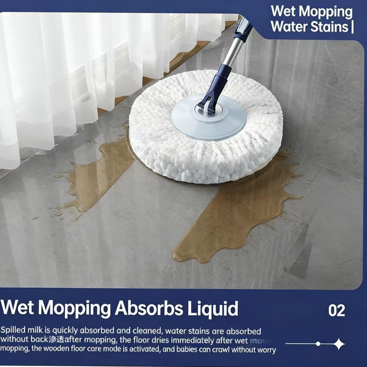 Spin Mop & Bucket System with 4 Washable Microfiber Mop Pads – Ideal Hardwood Floor Mop with Bucket for All Hard Surface Cleaning