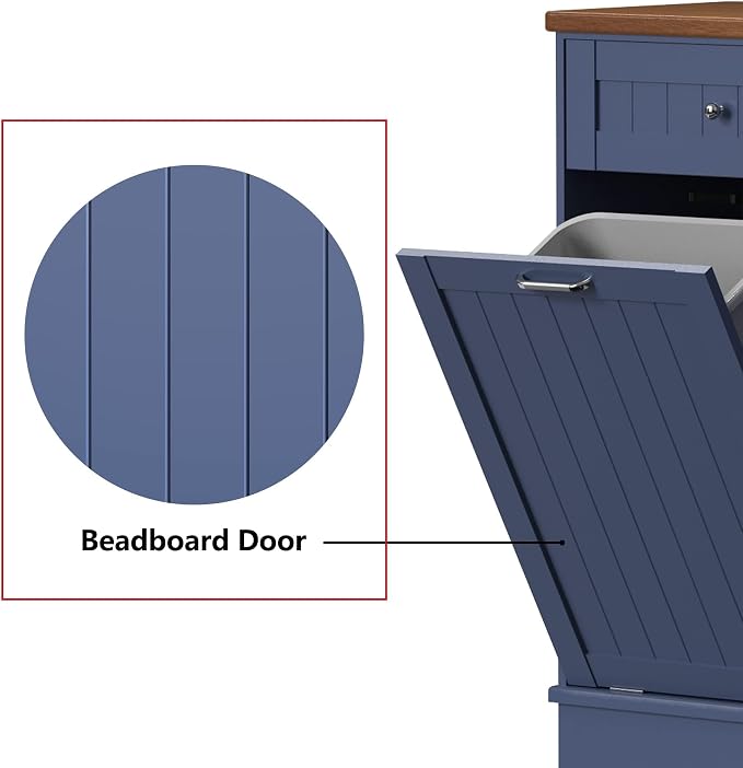 Betterhood Tilt Out Trash Cabinet 10 Gallon Wooden Free Standing Laundry Sorter - Image 7