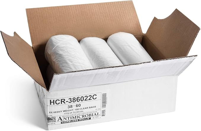 Aluf Plastics High Density Trash Bags, 60 Gallon, 22 Micron, - Image 2