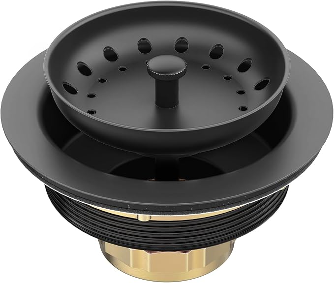 BOTEMY Stainless Steel Black Sink Drain Strainer Kit 3-1/2 inch Kitchen Drain by BOTEMY