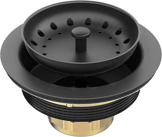 BOTEMY Stainless Steel Black Sink Drain Strainer Kit 3-1/2 inch Kitchen Drain by BOTEMY