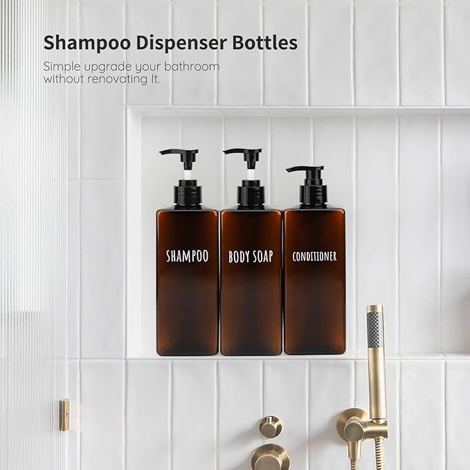 Segbeauty 16.9oz Lotion Dispenser, 500ml Empty Plastic Bathroom Shower Bottles - Image 2