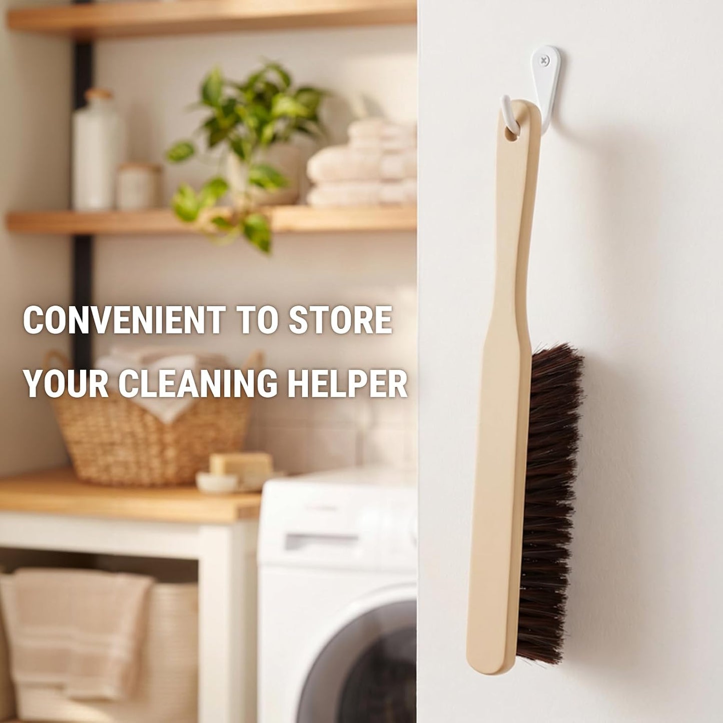2 Pack Hand Broom Dust Brush with Soft Bristles, Wooden Bench Brush for Countertop, Sofa, Pet Hair, Keyboard, Car and Household Cleaning