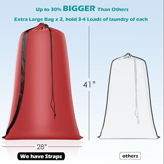 Heavy Duty Laundry Bag 2 Pack XL Nylon Laundry Bags - Image 2