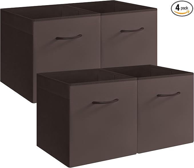 StorageWorks Brown Storage Cubes, 13x13 Storage Cube Bins by StorageWorks