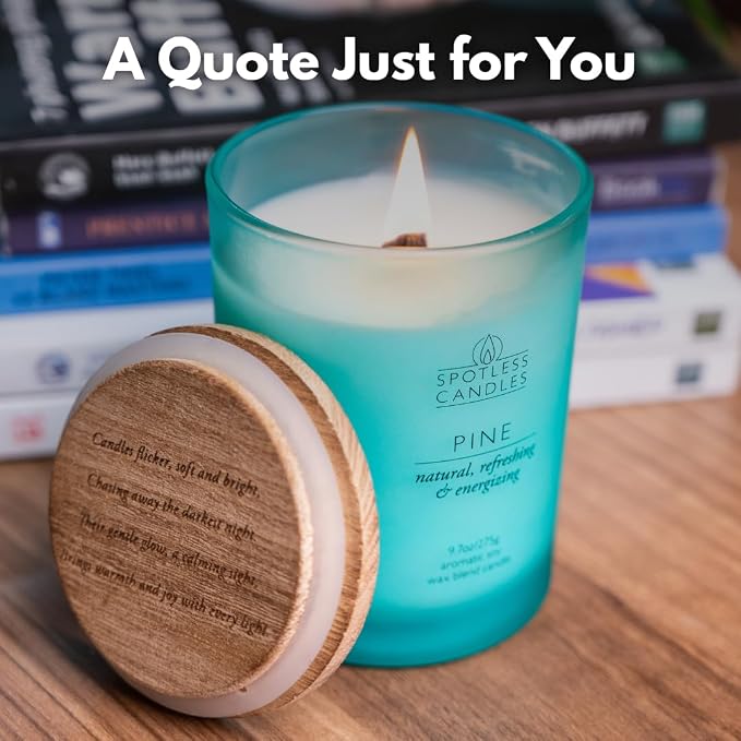 Pine Candle - 9.7 oz /275g 45-55 Hours Burn Time in Green Frosted Glass Jar - - Image 6