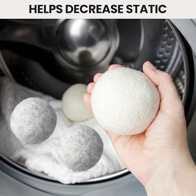Roowest 56 Pieces Wool Dryer Balls Set 54 Reusable Wool Balls - Image 6