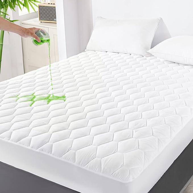 GRT California King Mattress Protector Waterproof, Rayon from Bamboo, Cooling by GRT