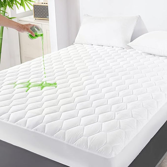 GRT Queen Mattress Protector Waterproof, Rayon from Bamboo, Cooling Quilted by GRT