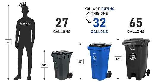 32 Gallon Trash Can Outdoor Recycling Bin - Image 3