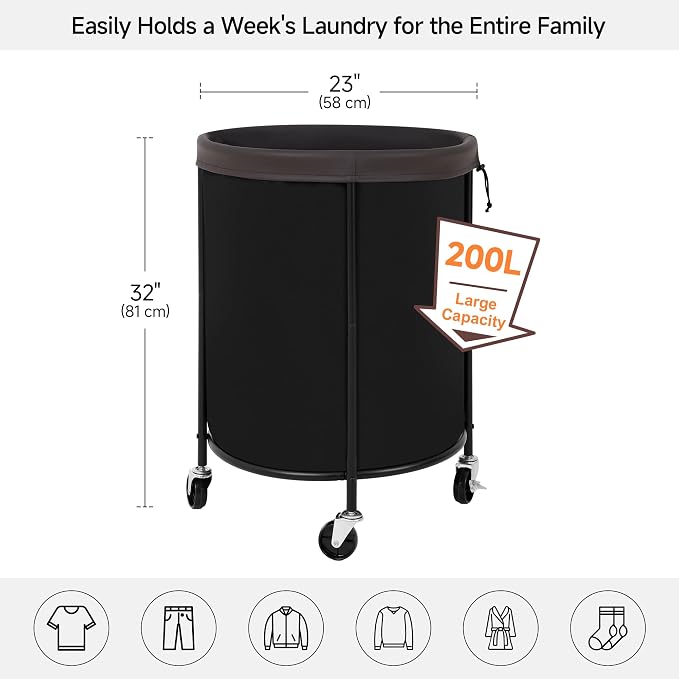 StorageWorks Rolling Laundry Basket, Laundry Hamper - Image 2