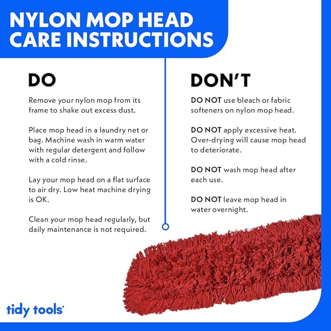 Commercial Dust Mop Replacement Head – 48 x 5 in. Cotton Nylon Reusable Mop - Image 5